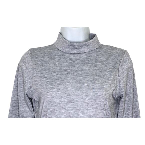 Missguided Gray Mock Turtleneck Curve Hem Long Sleeve Knit Dress - Picture 2 of 8